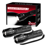 Linterna Led Thuzw Para Hombres Negra Antiresbalante-pack X2