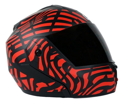 Casco Roda Revenge Rojo/negro Mate Mtroda Humo Abatible Svs