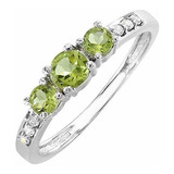 Dazzlingrock Colección 10k Verde Peridoto Y Anillo Nupcial D