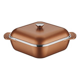 Cacerola Horno Lyon Aluminio Forjado Teflon 28cm Tramontina Color Cobre