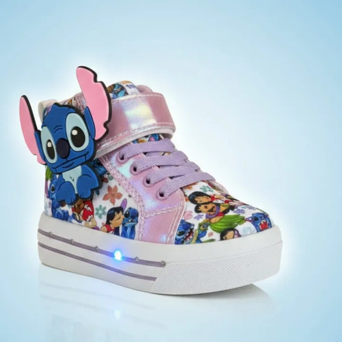 Tenis De Lilo Y Stitch Niña Con Luces Led Comodos Casuales Botas Tenis De Moda Niñas Infantiles