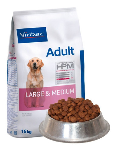 Alimento Virbac Veterinary Hpm Large & Medium Para Perro Adulto De Raza  Mediana Y Grande Sabor Mix En Bolsa De 16kg