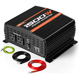 Potek 1500w Power Inverter Dual Ac Outlets 12v Dc To 110 V A