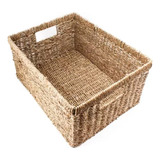 Cajón Canasto Organizador Mimbre 34x24 Yute Rattan