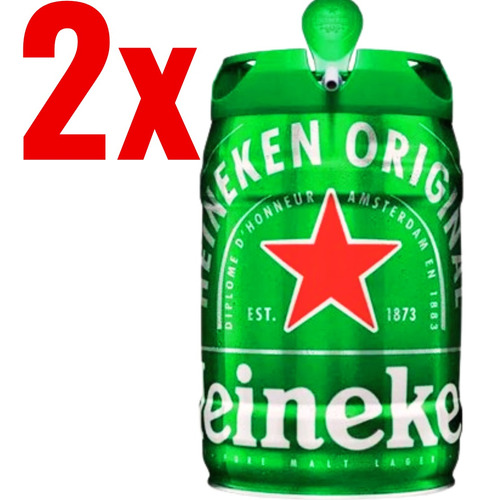 Kit 2 Barril Chopp Heineken 5 Litros Original Premium Lager