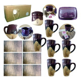 Set Desayuno Taza Kit Box Regalo Cerámica Artesanal Kvjv145