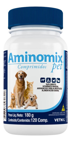 Suplemento Aminomix Pet Com 120 Comprimidos