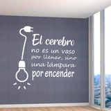 Vinil Decorativo Frase Positiva Niños Creatividad Cerebro Color Blanco