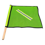 Banderola De Malla Verde Con Reflejante Seguiridad Vial 