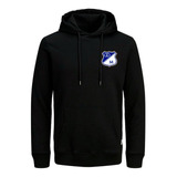 Buzo Chompa Hoodies Millonarios Negr P100% Algodon Perchado 