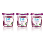 Kit 3 Cera Depilatória Hidrossolúvel Açaí 600g Depil Bella