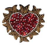 Parche Rhinestone En Forma De Corazón Apliques De Costura