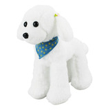 Cachorro Branco Poodle Bandana 30cm - Pelúcia