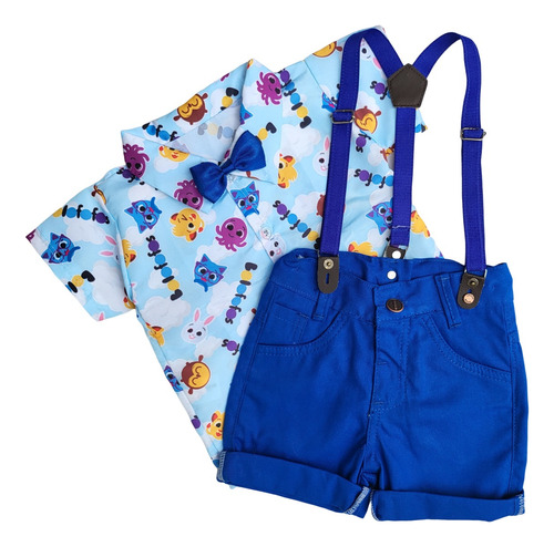 Roupa Do Bolofofos Menino Conjunto Infantil Bolofofo Azul