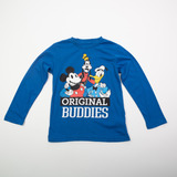 Polera Manga Larga Niño Mickey Buddies Azul Disney