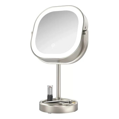Espejo Doble Cara Con Aumento Luz Led Belleza Conair Msi Marco Plateado