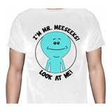 Rick & Morty - Mr. Meseeks - Blanca - Metal / Rock - Polera