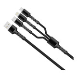 Cable Carga Datos 3en1 Para Lightning Tipo C Micro Usb V8