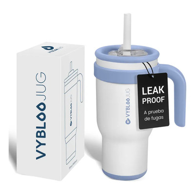 Vaso termo de acero inoxidable con cepillo y popote 30oz calor Leche Fría | Meses sin interés