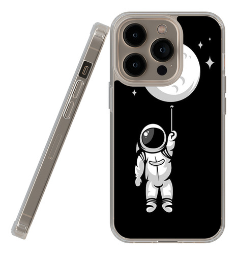 Funda Transparente Para iPhone De Astronauta Luna )