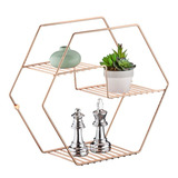 Nicho Prateleira Decorativa De Parede Rose GoLG Future Cor Hexagono