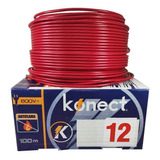 Cable Electrico Cca Konect Calibre 12 Rojo 100 Metros 1pzs