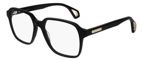 Gucci Gg0469o 001 Square Shape Negro Dorado