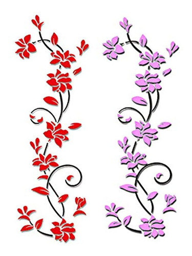 Pegatinas De Pared 3d De Cristal Acrílico Diseño De Flores