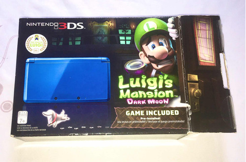 Nintendo 3ds Cobalt Blue With Luigi's Mansion Dark Moon 3ds