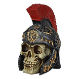 Crânio Soldado Romano Caveira Com Capacete Decorativo 20 Cm.