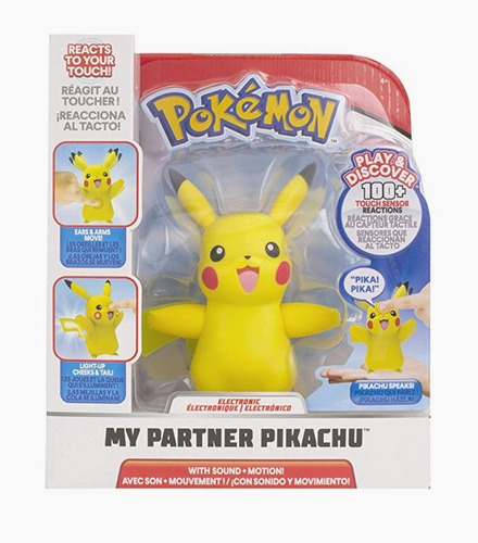 Pikachu Interactivo 12cm Con Luz Sonido Y Movimiento Pokemon