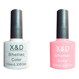 Kit 2 Esmaltes Em Gel P Unha 10ml Leduv Manicure Shellac X&d