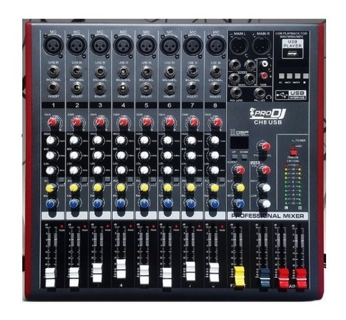 Mixer Consola De 8 Canales Prodj Ch8usb Bluetooth Prodj Ch8