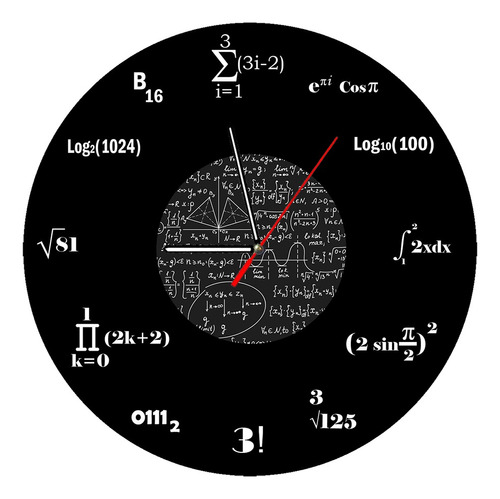 Reloj De Pared Operaciones Matemáticas En Mdf Imagen Digital