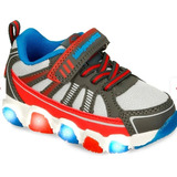 Tenis Deportivos Gris-rojo Bubblegummers Perphet Niño T30