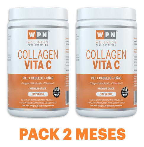 Wpn Colágeno Hidrolizado + Vitamina C  | Pack 2 Meses