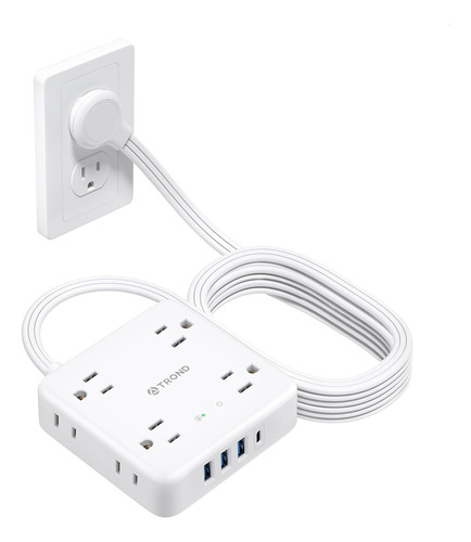 Enchufe Inteligente Marca Trond/4 Tomas/5 Usb/blanco/10 Ft