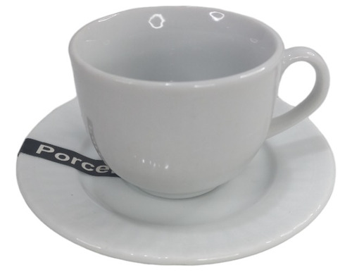 Taza De Te + Platito 90cc Porcelana Desayuno Merienda 