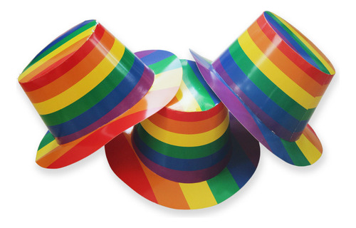12 Sombreros Pride Arcoiris Cartón Fiesta Orgullo 29 Cm Lgbt