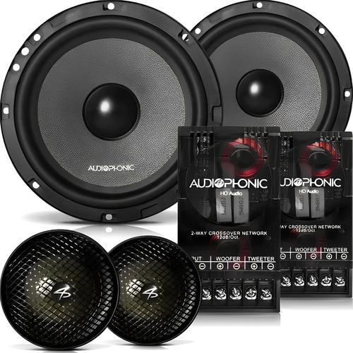 Kit 2 Vias Audiophonic Kc 6.3 6,5  160w Rms Hi-end Qualidade