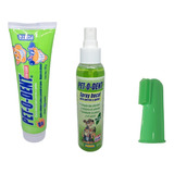 Pasta Dientes Perros  Pet-o-dent  + Spray Bucal + Cepillos