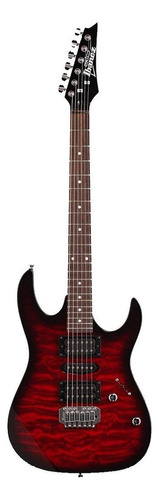 Guitarra Elétrica Ibanez Rg Gio Grx70qa De  Choupo Transparent Red Burst Com Diapasão De Amaranto