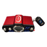 Potencia Amplificador Para Moto Auto 12v Usb Bluetooth Color Rojo