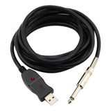 Ho Cable De Guitarra Usb Línea De Bajo 3 Metros A 6.3 De