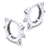 Pendientes Mujer Spike Plata 925 Pequeño Hoop