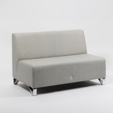 Sillón Smart Salas Premium Con Salida Usb Diseño Rossi Color Gris Claro - Ecocuero