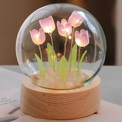 Lâmpada De Tulipa Diy, Luz Noturna, Decoração De Quarto