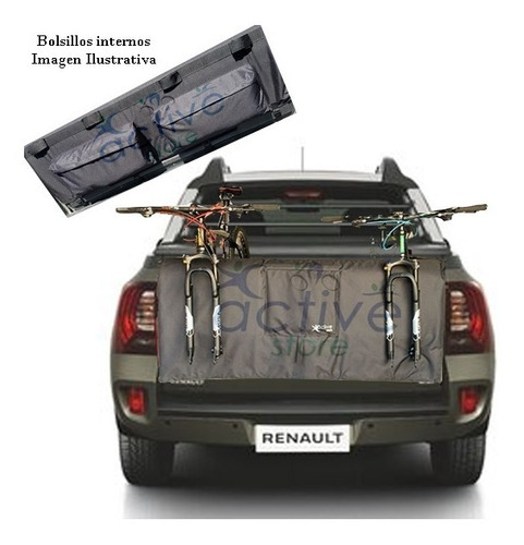 Funda Cubre Compuerta Porta Bici + Bolsillos Renault Oroch 