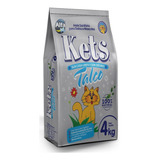 Kets Areia Higiênica Talco Cinza 4kg Para Gatos