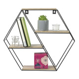 Repisa Flotante Decorativa Forma Hexagonal